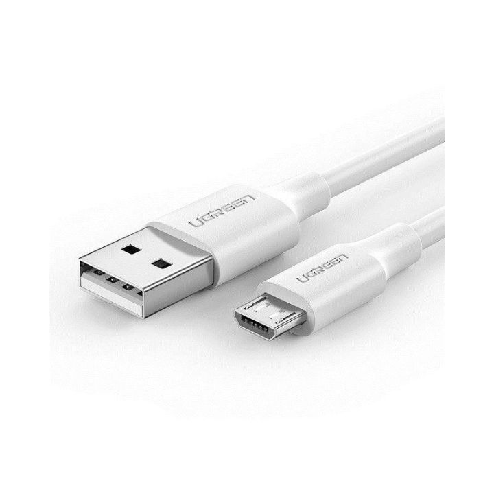 Cáp chuyển USB 2.0 A đến Micro USB Mạ niken 0,5m (Trắng) UGREEN 60140